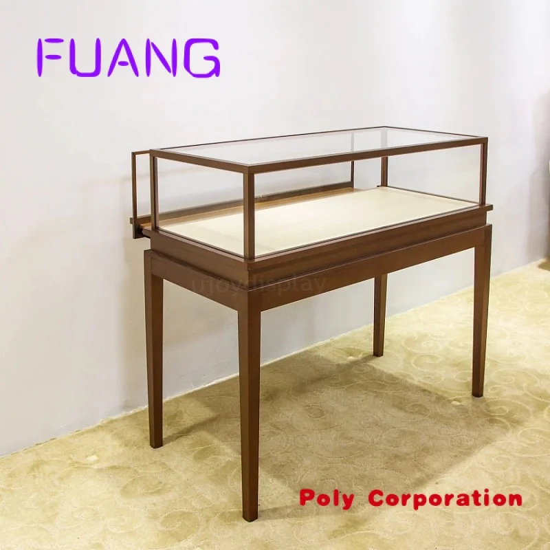 Vitrine de Luxe en Acier Inoxydable et Verre pour Bijoux