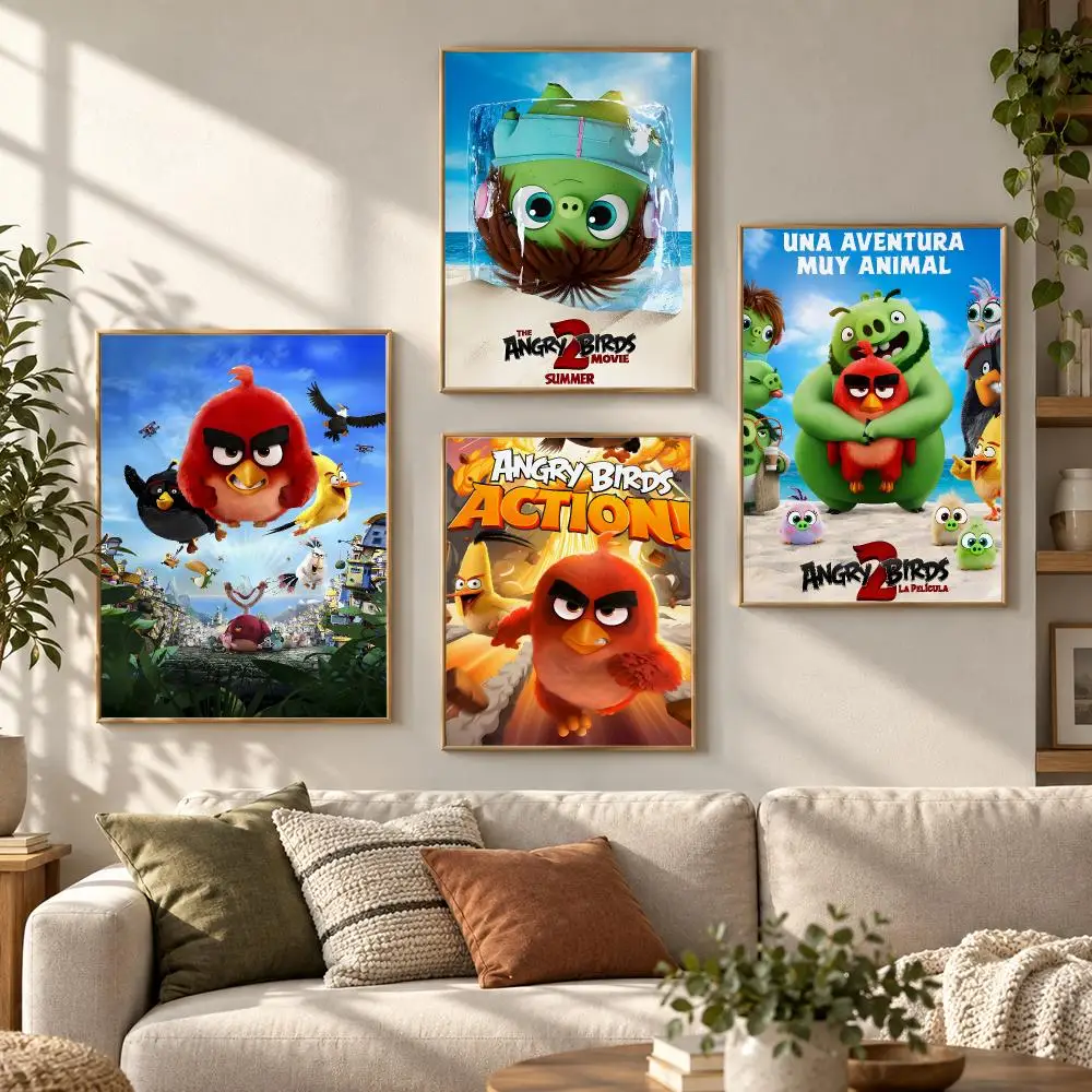 Angry Birds Game Series Funny Colorful Character Design Poster Aesthetic Art Print for Bedroom & Living Room Decor, Unframed