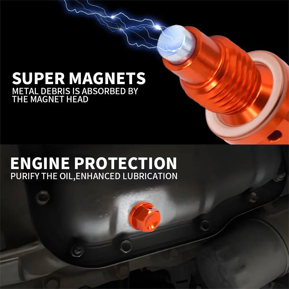 M12*1.5 Magnetic Frame Oil Drain Plug Bolt Screw For KTM SX XC XCF XCW SXF EXC EXCF 125 200 250 300 350 450 530 SMR Duke 450-690