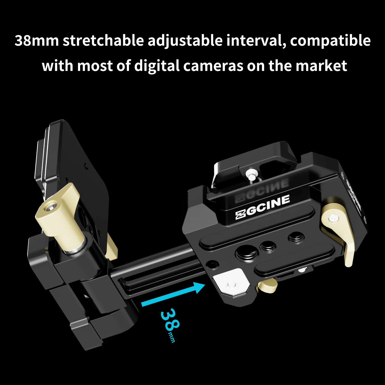 

ZGCINE VR-Kit4 V Mount Адаптерная пластина для аккумулятора стержневым зажимом 38 мм, регулируемый рычаг, совместимый с ARCA для камер Canon Sony