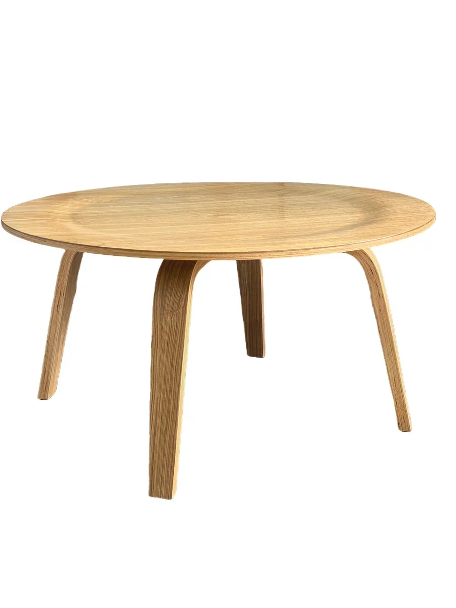 New Ash Eames coffee table curved wood round table solid wood creative living room curved wood tatami kung fu tea funiture