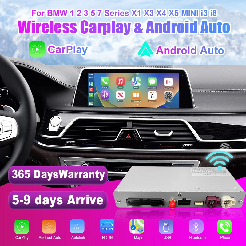 OEM Screen Upgrade Wireless CarPlay for BMW EVO 1 2 3 4 5 7 Series X1 X3 X4 X5 X6 MINI F56 F15 F16 F25 F26 F48 F10 F22 F20 F30