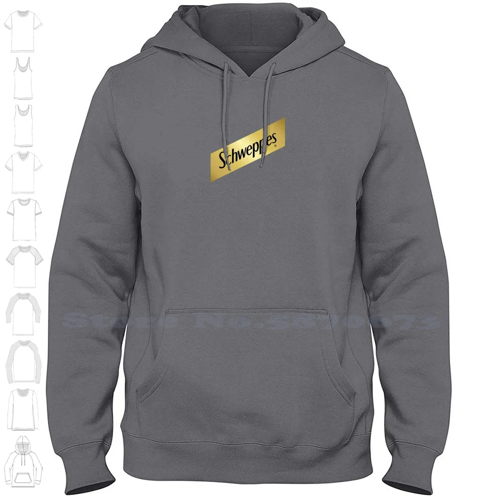 Schweppes Logo Casual Clothing Sweatshirt 100% Cotton Graphic Hoodie