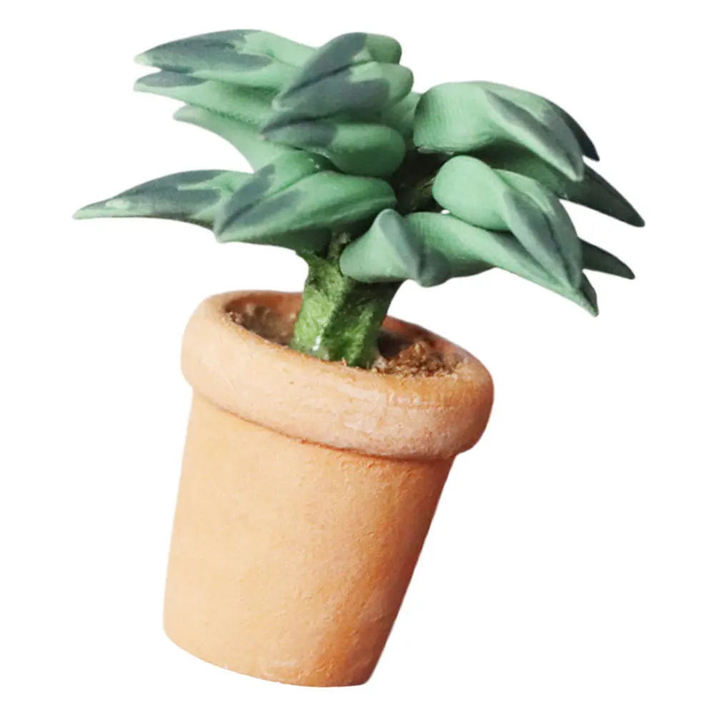 

1:12 Miniature Artificial Potted Plants Realistic Simulation Greenery for Dollhouse Garden Fairy Room Decor Accessories