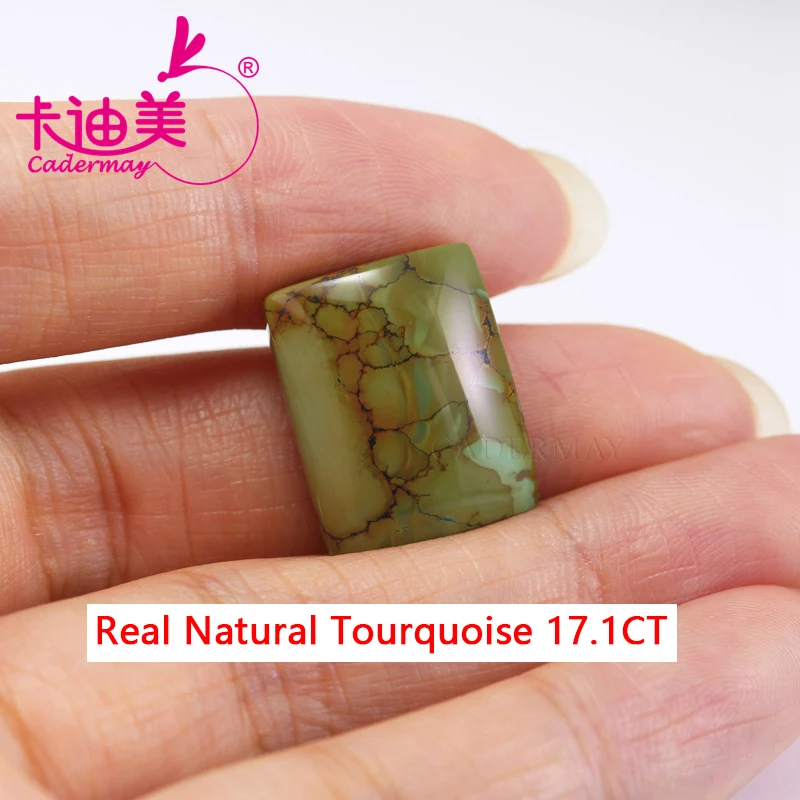 CADERMAY Cab Cut 100% Natural Blue Tourquoise Loose Stone With GTC Certificate Beads For Fine Jewelry Making