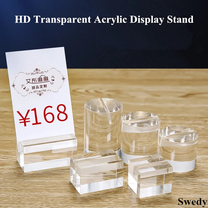 Mini Place Card Holders Harp-Clip Table Number Holder Acrylic Crystal Table Menu Card Stand Wedding Photo Picture Frame