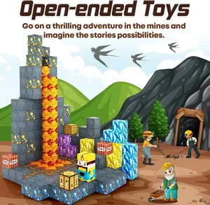 Bloques de construcción magnética Mina Mundial Magnet Cube Set para niña niña edad de 3+ modelo de bricolaje para niños Tallón de vástago Sensorial Regalo 12 mejores bloques de ventas para niños - №2