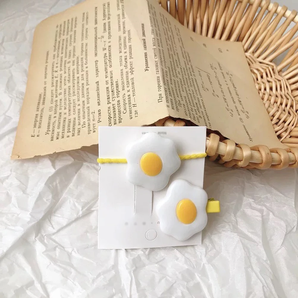 

1 пара заколок для волос для девочек, набор резинок для волос, яркие цветные пластиковые заколки в форме омлета, французские заколки для девочек и женщин, вечерние