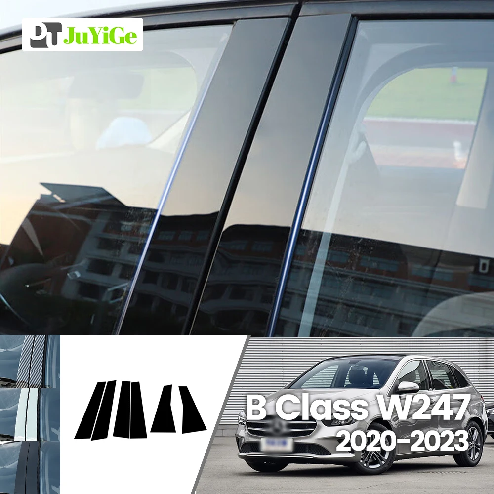 

For Mercedes Benz B Class W247 2020-2023 2021 2022 Bright Black Carbon Fibre Window Door B C Sticker