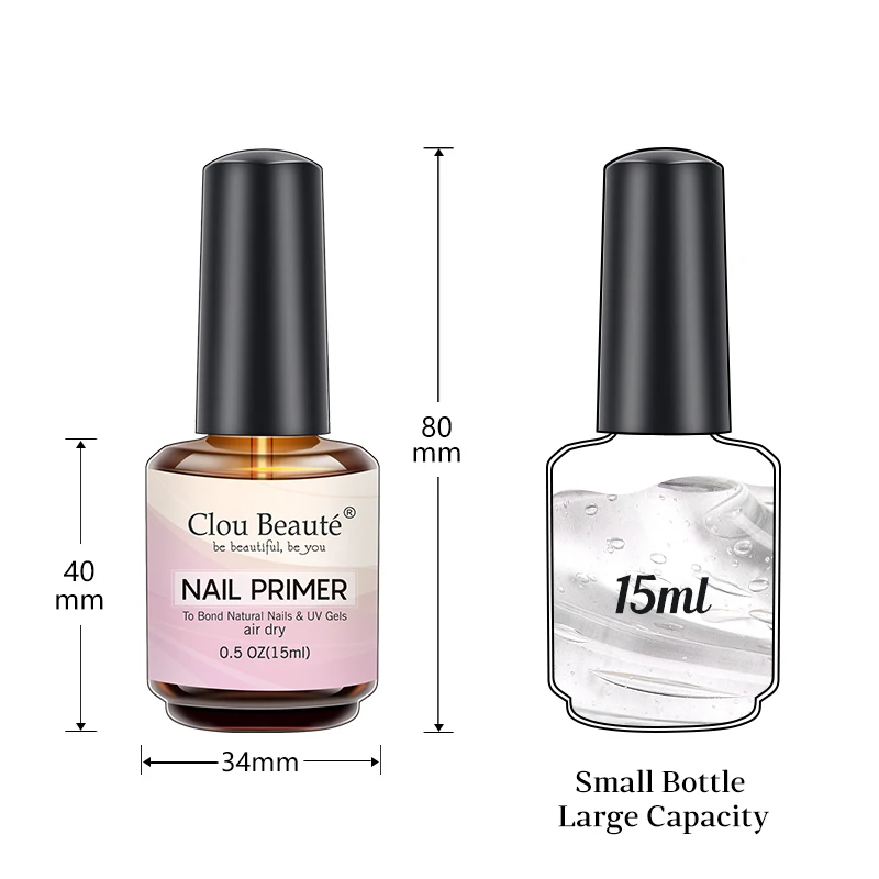 Clou beaute 15ml primer gel prego fosco temperado base superior removedor reforçar base de borracha transparente embeber fora led gel uv