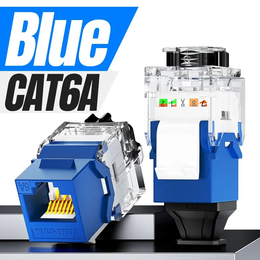Ampcom Netwerk Rj45 Keystone Jack Cat6a Cat6 Zip-Tie Gratis Ratchet Lock & Tool-Vrije Utp Modulaire Koppeling Ethernet Jacks 1/10Gbps
