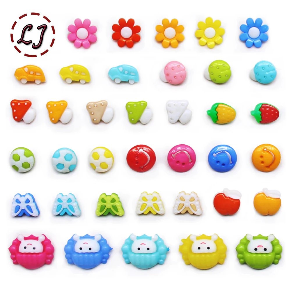 50pcs random mixed colorful cartoon button DIY Scrapbooking buttons clothes accessories handmade crafts  sewing button view 5