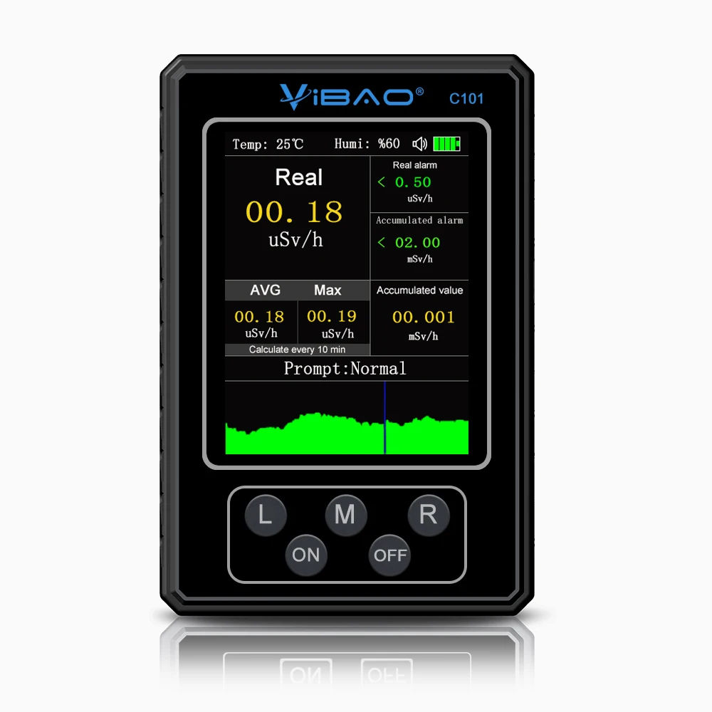 ViBAO C101 Portable Nuclear Radiation Detector Personal Dosimeter Meter Geiger Counter X Y β Ray Marble Electromagnetic Tester