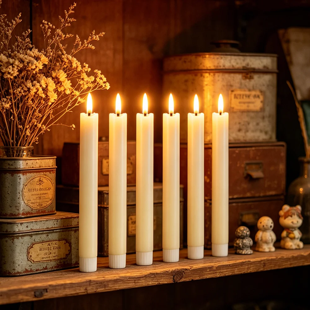 velas-conicas-sin-llama-de-cera-real-96-pulgadas-juego-de-6-de-parafina-con-bateria-control-remoto-temporizador-llama-parpadeante-regulable-para-bodas-y-eventos-conmemorativos
