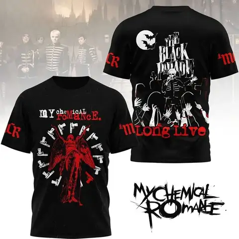 Rock Punk Tees My Chemical Romance MCR 2026 Graphic T-Shirt Crew Neck T Shirts Y2K Oversized Streetwear Fashion T-shirt Unisex