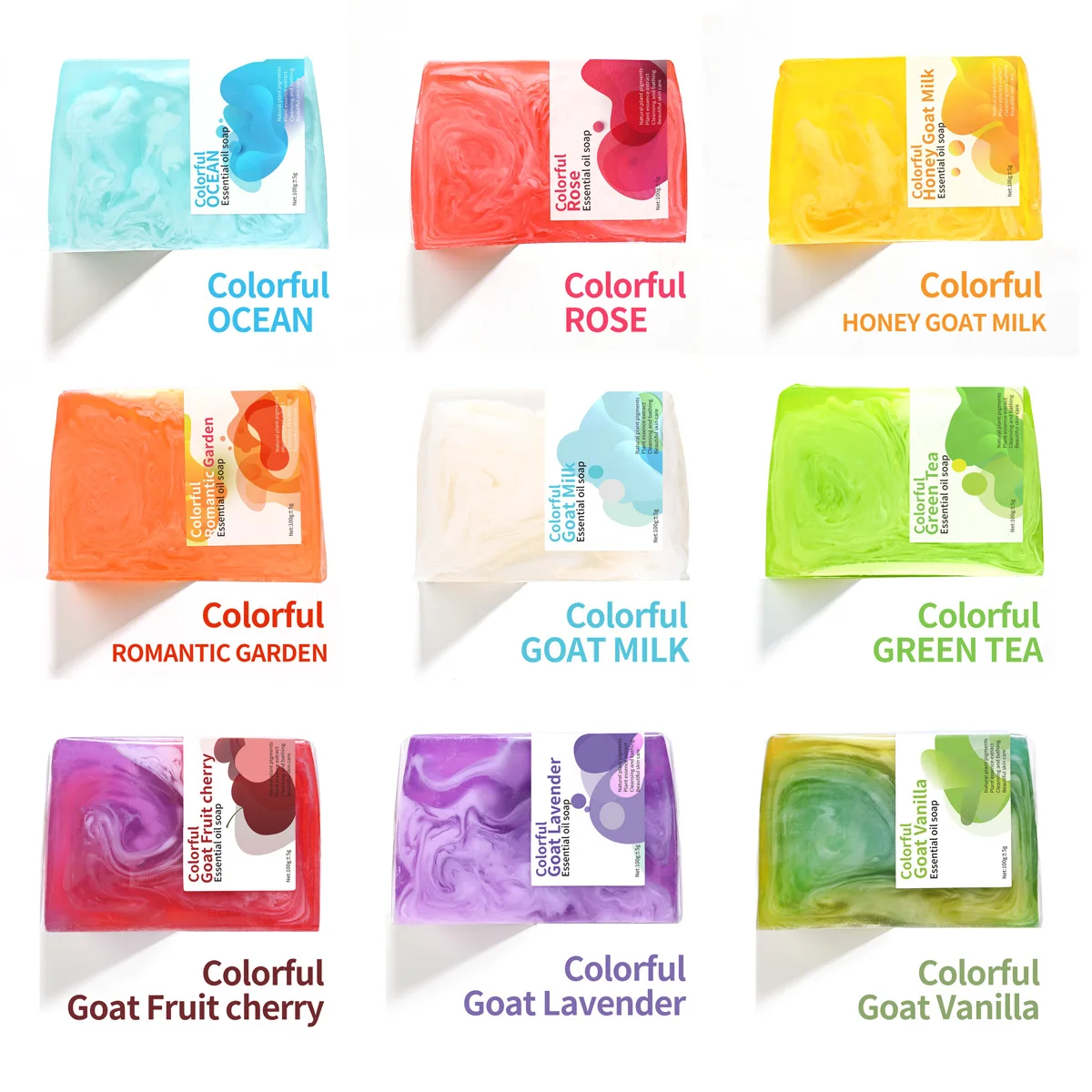 Romantic Garden Colorful Natural Organic Handmade Soap Facial Body Whitening Moisturizing Cleansing Colorful Soap