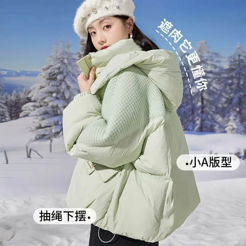 

Женская зимне-осенняя куртка-пальто, верхняя одежда, теплая, на флисовой подкладке, короткая, в корейском стиле, свободного кроя, утепленная, стеганая, из премиального хлопка, модная