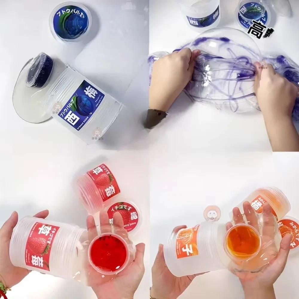 300ML High Aesthetic Value Simulate Juice Squeezing Bubble Gel Non-Stick Transparent Fake Water Creative Non Toxic Slime