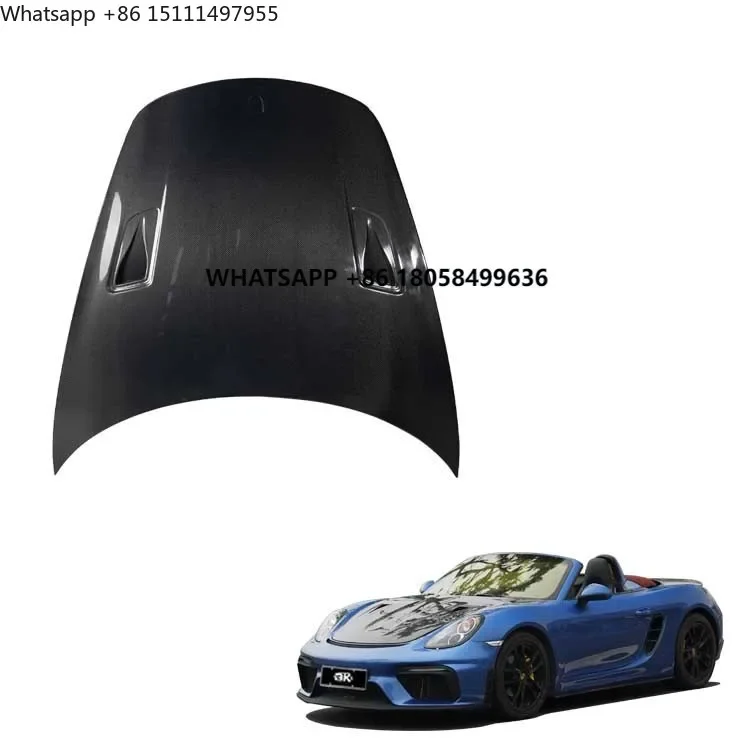 Carbon Fiber Car Front Bonnet Cover Hood for Porsche 718 Cayman Boxster Universal RS Style for 718 981 982 Engine Hoods