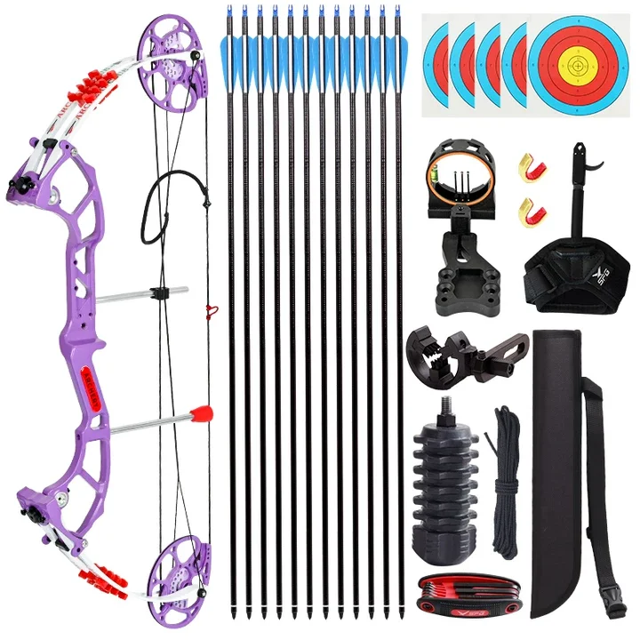 STARCN Archery TH Compound Bow Set, 23-47 Lbs Draw Weight, 70% Let-off, Aluminum Riser, Target Shooting for Teens and Beginners