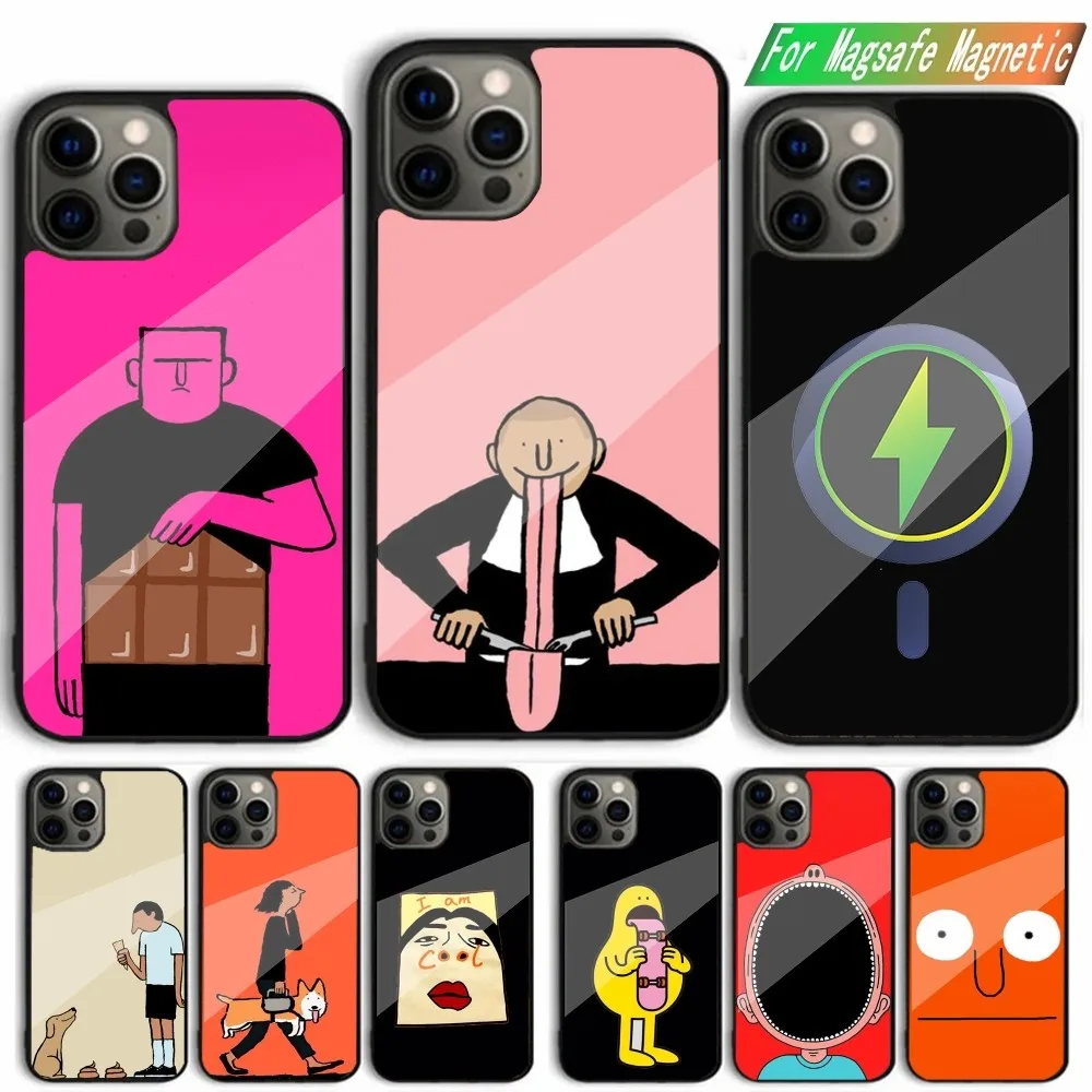 Jean J-Jullien Art3 Phone Case For iPhone 15,14,13,12,11,Plus,Pro,Max Mini Magsafe Magnetic Wireless Charging