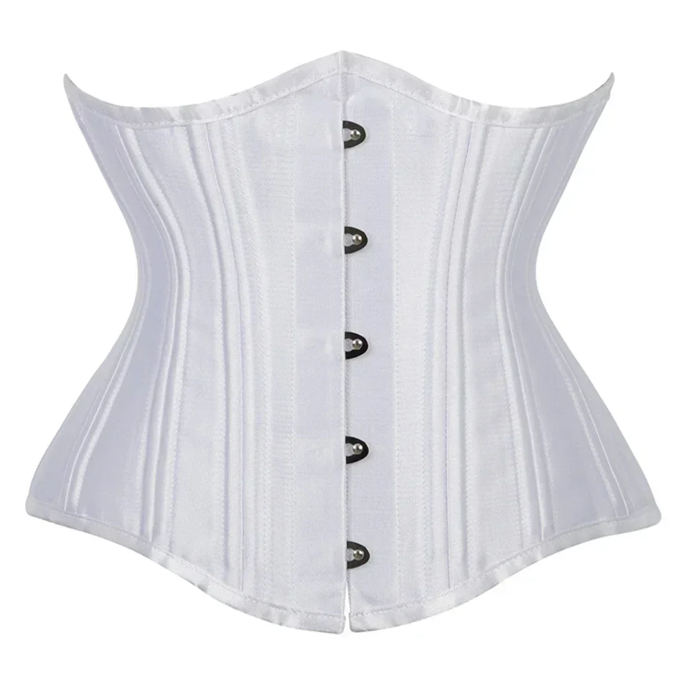 

Sexy Lace-Up Bustiers & Corsets Women's Satin Underbust Corset 26 Steel Bone Waist Training Cincher Bustier Plus Size
