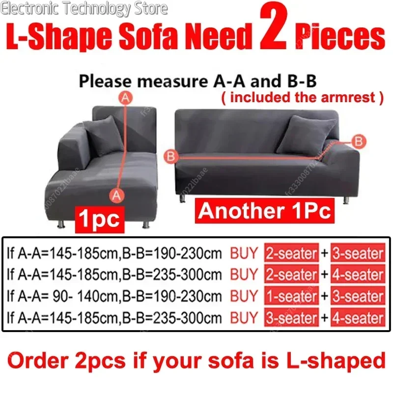 Waterproof Jacquard Sofa Covers 1/2/3/4 Seats Solid Couch Cover L Shaped Sofa Cover Protector Bench Covers