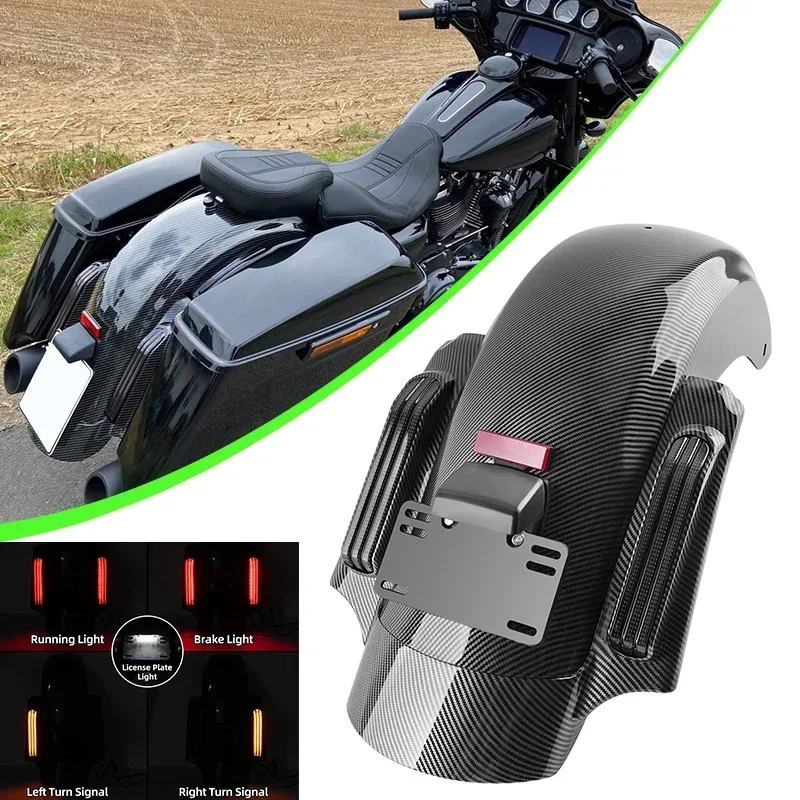 

Motorcycle Mudguards LED Rear Fender Fascia Kit Brake Turn Tail Light For Harley Touring CVO Street Electra Road Glide 2014-UP