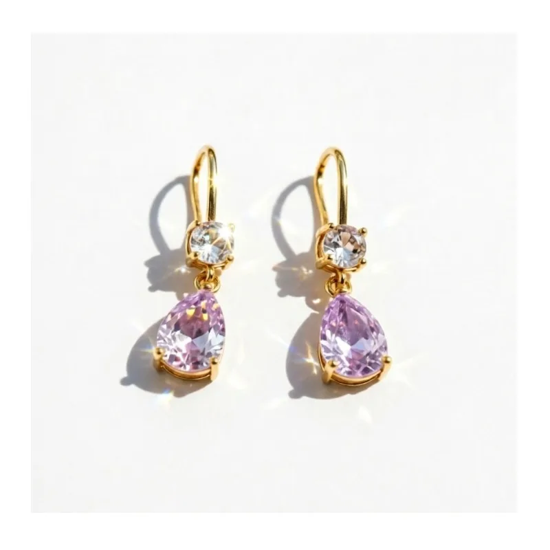 

Hot-selling Water Drop Earrings Earrings Slightly Inlaid Zircon Light Luxury Simple Sand Gold Retro Personalized Versatile Earri