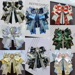 Vintage Rhinestones inci Lolita papyon kadın büyük yay broş yaka çiçek Pins orijinal tasarım DIY el yapımı takı hediyeler