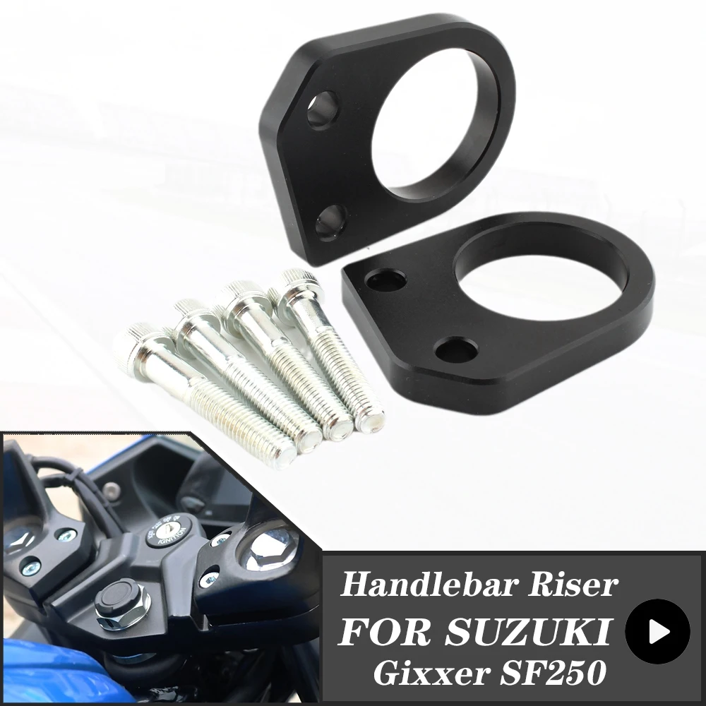 FOR SUZUKI Gixxer SF250 250SF 2020- Motorcycle Handlebar Riser Spacer Clamp HANDLE BAR Lifting 10mm Black Aluminum Gixxer SF 250