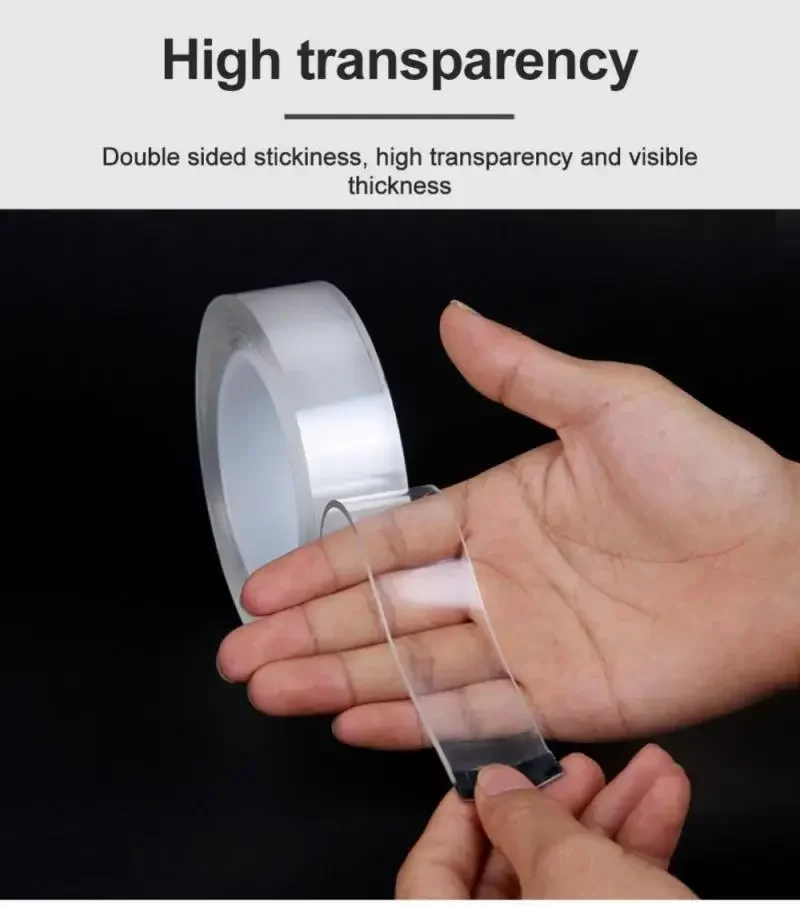 1-5m Nano Tape Tracsless Double Sided Tape Transparent No Trace Reusable Waterproof Adhesive Sticky Heavy-duty Two Side Tape