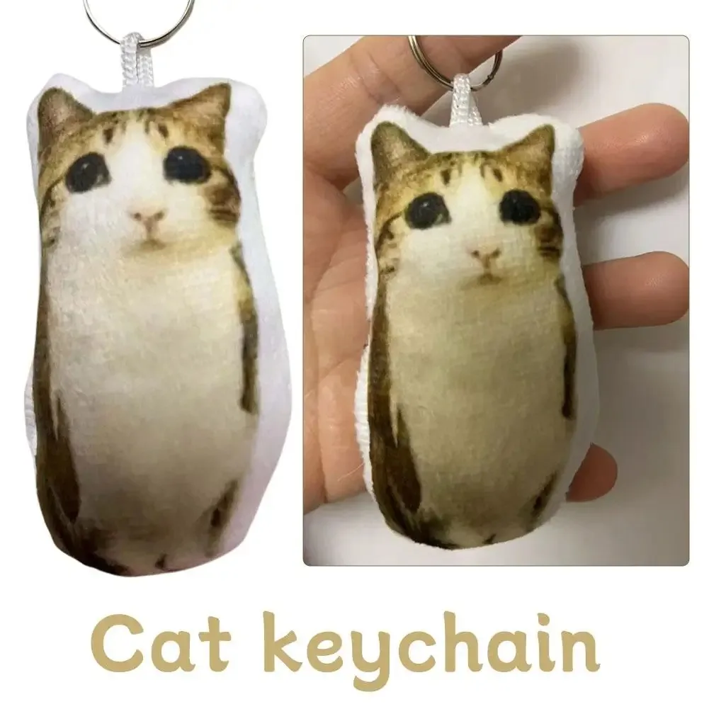 Cat Voice Keychain With Sound Funny Cute Rotating Keyring Pendant Portable Plush Cartoon Bag Pendant Gift For Backpacks 열쇠고리*//