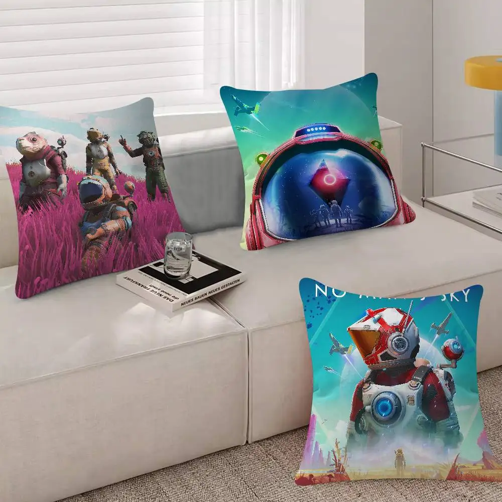 Space Game No M-Man S Sky Pillow Case For Sofa Decor Car Office Room Printing Cushion Cover Decorations And Protector