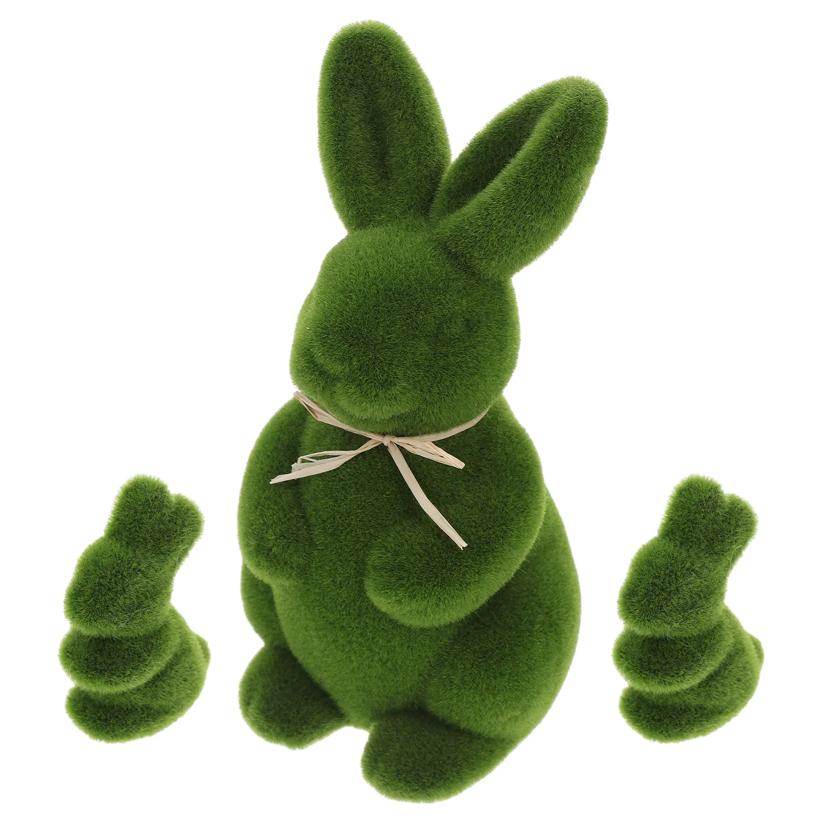 

Easter Bunny Ornaments Sculpture Decorations Figurine Centerpiece Table Flocked Artificial Rabbit