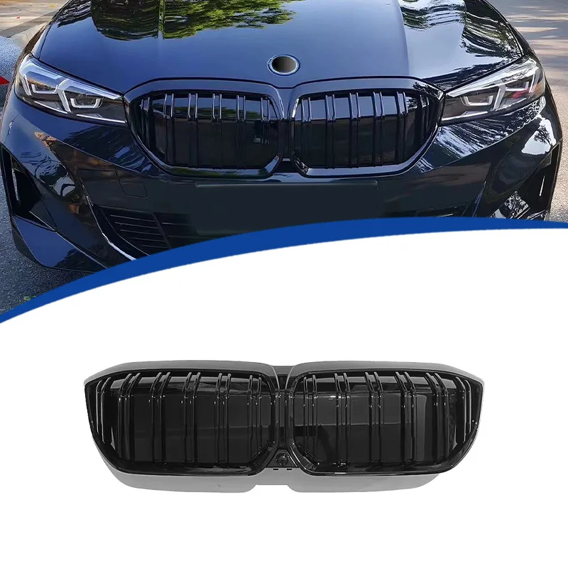 

For 2022-2025 BMW i3 Double Line 6 Bar Thick Strip Grille ABS Material