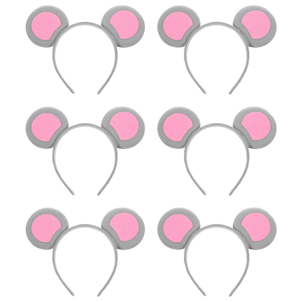 6 Pcs Childrens Headphones Animal Ear Headband Adult Mouse Ears Cartoon Cute Headbands Hair Accessories for Girls