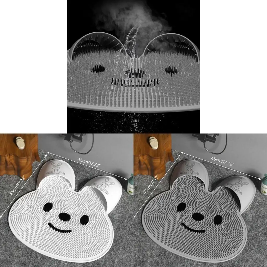 F19B Shower Foot Back Scrubber Foot Washing Brush Silicone Massage Floor Mat Bathroom Non-slip Foot Wash Dead Skin Removal