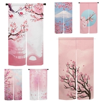 Cherry Blossom Door Curtain Japanese Printed Izakaya Doorway Partition Curtain Kitchen Bedroom Entrance Hanging Half-Curtain