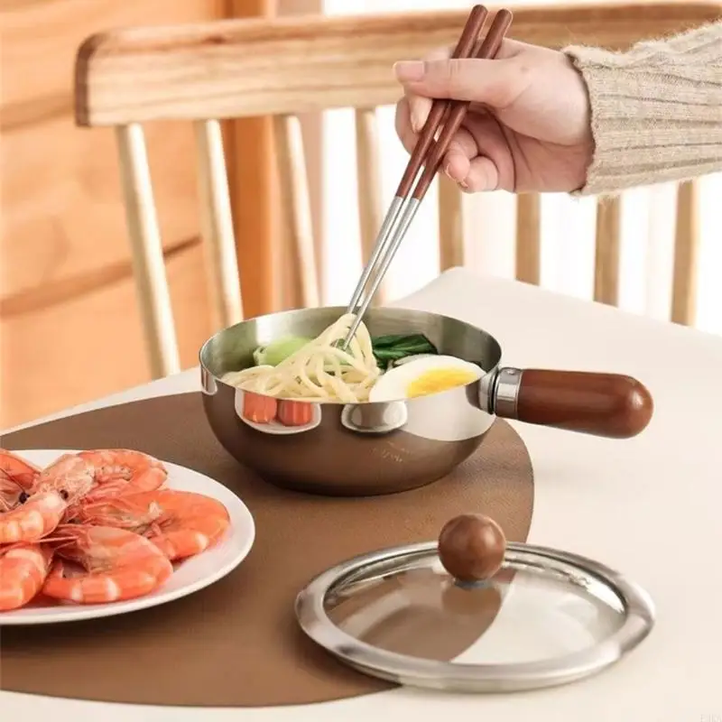 Thickened Steel Cooking Pot With Smooth Handle For Ramen And Family Meals
