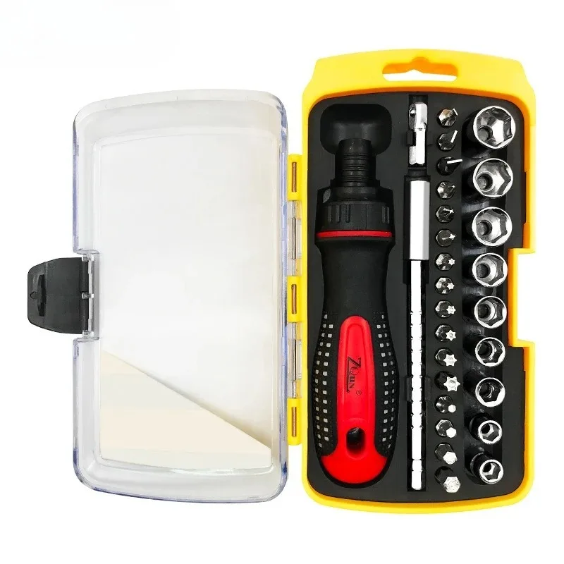 

Многофункциональный набор инструментов для ремонта домашних компьютеров с трещоточной отверткой и набором насадок