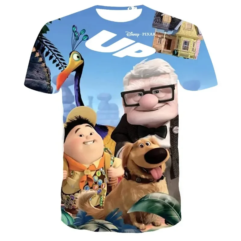 2024 Disney Classic Movie Up T-Shirts Kleidung Kinder 3D Mode Kurzarm T-Shirt Jungen Mädchen Sommer Straße Casual Tops T-Shirt