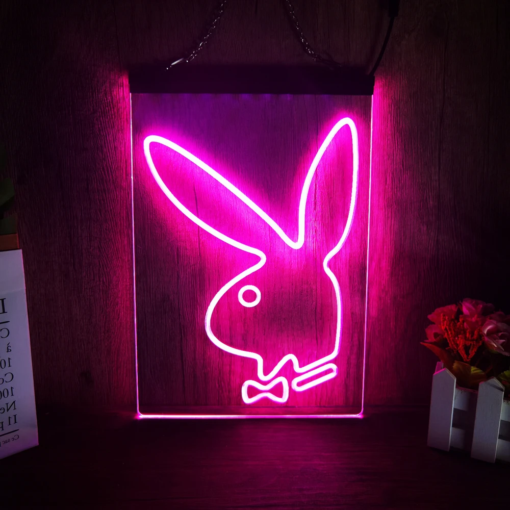 Rabbit Indoor LED Neon Sign-3D Carving Wall Art for Home,Room,Bedroom,Office,Farmhouse Decor