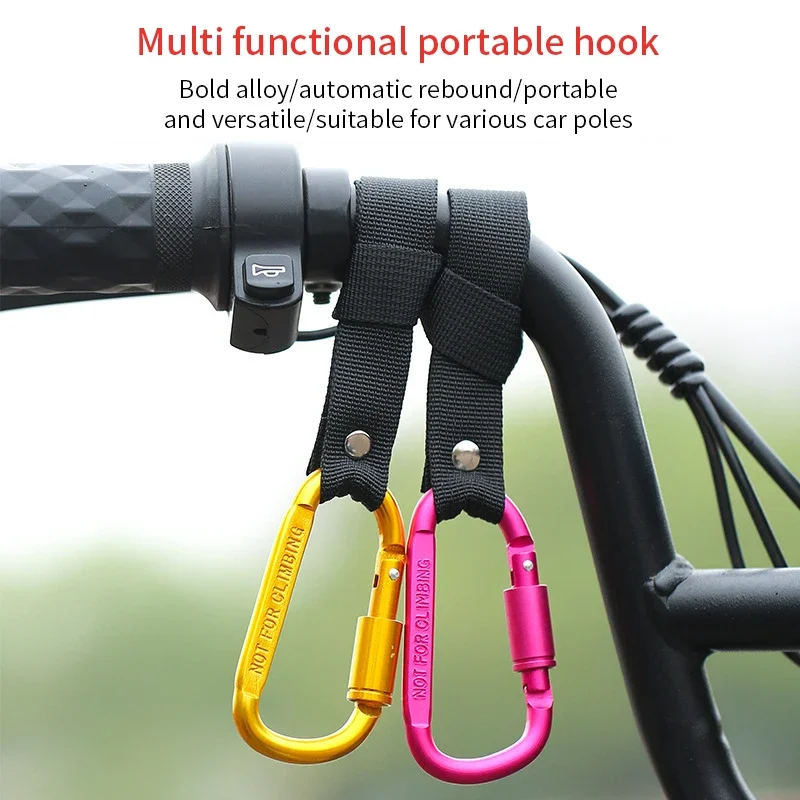 1Pc Bicycle No Punching Hook Clip Aluminum Alloy Mountain Buckle Cart Storage Bag Shopping Bag Hook Clip Wieszak na wózek dziecięcy