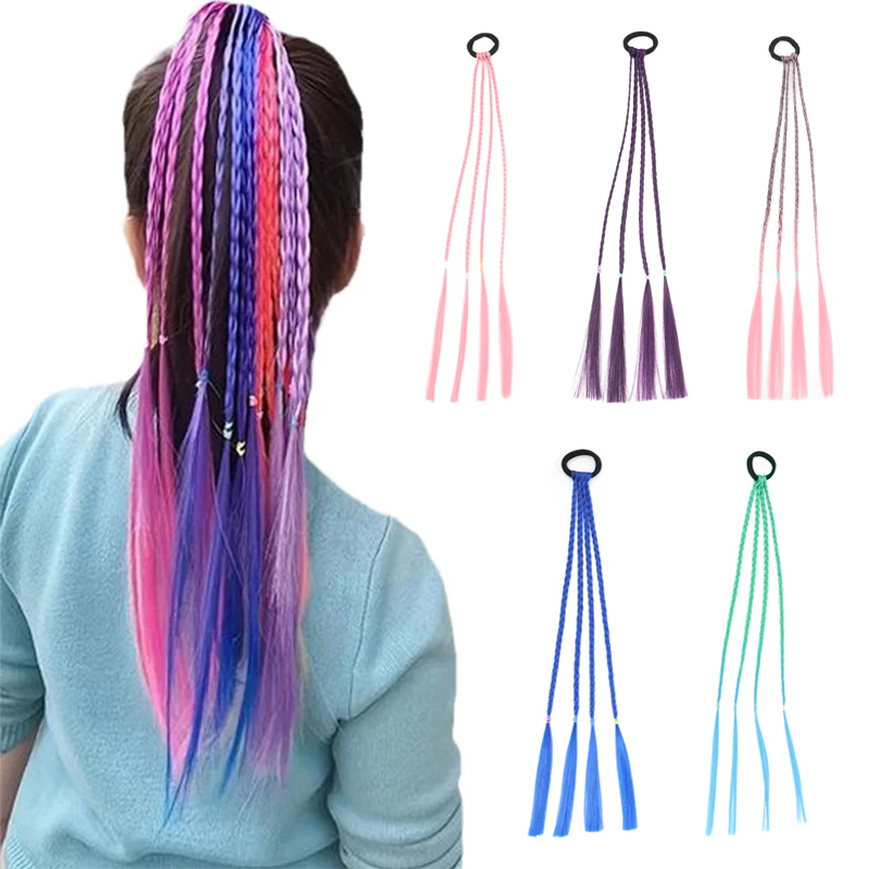 

Children's colorful braids, small braids, ponytails, gradient braids, small braids, false hair