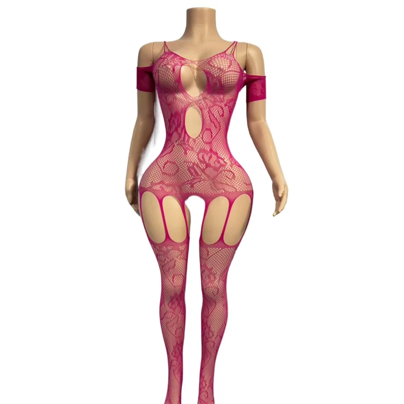 One Piece Open Bra Crotchless Bodystocking for Sex Lace Transparent Lingerie Plus Size Bodysuit Lenceria Mujer  Costumes
