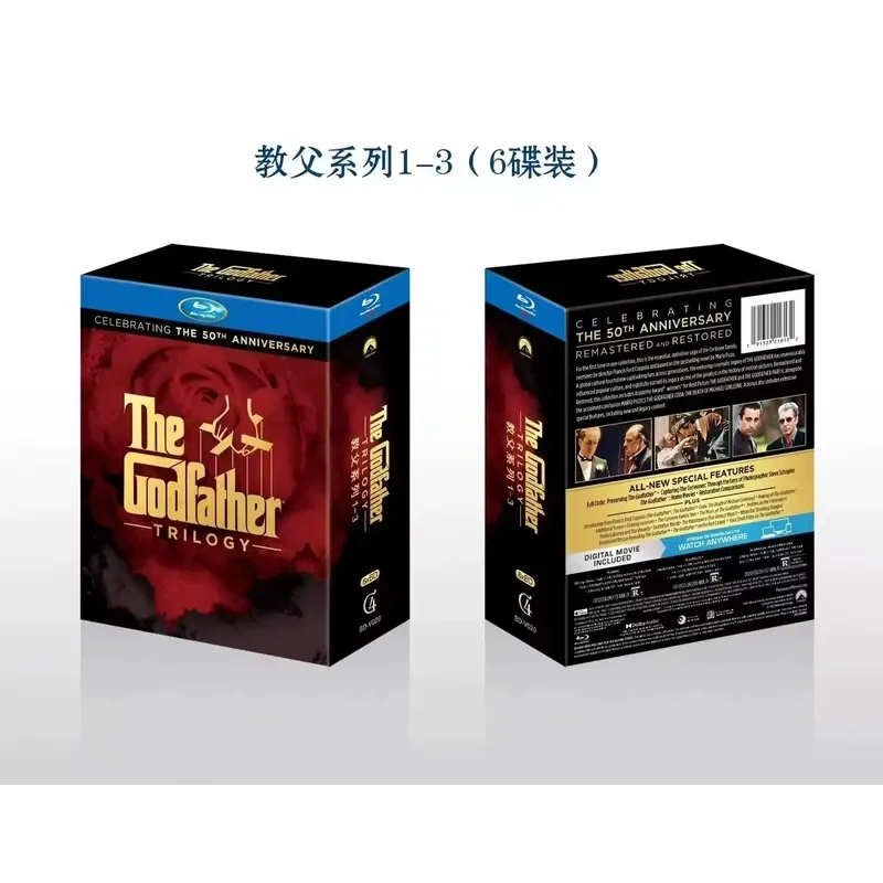 Brand New BD Blu-ray High Definition The Godfather 1-3 Trilogy 6 Disc English Mandarin Chinese Subtitles