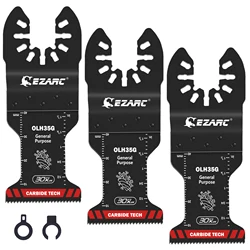 EZARC General Purpose Multitool Blades 3PC Carbide Oscillating Saw Blades Quick Release for Metal Nails Wood Plaster Drywall PVC