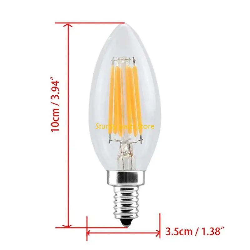 97QC E14 6W EDISON COBフィラメントレトロLEDライトキャンドル/炎のバルブランプシャンデリア