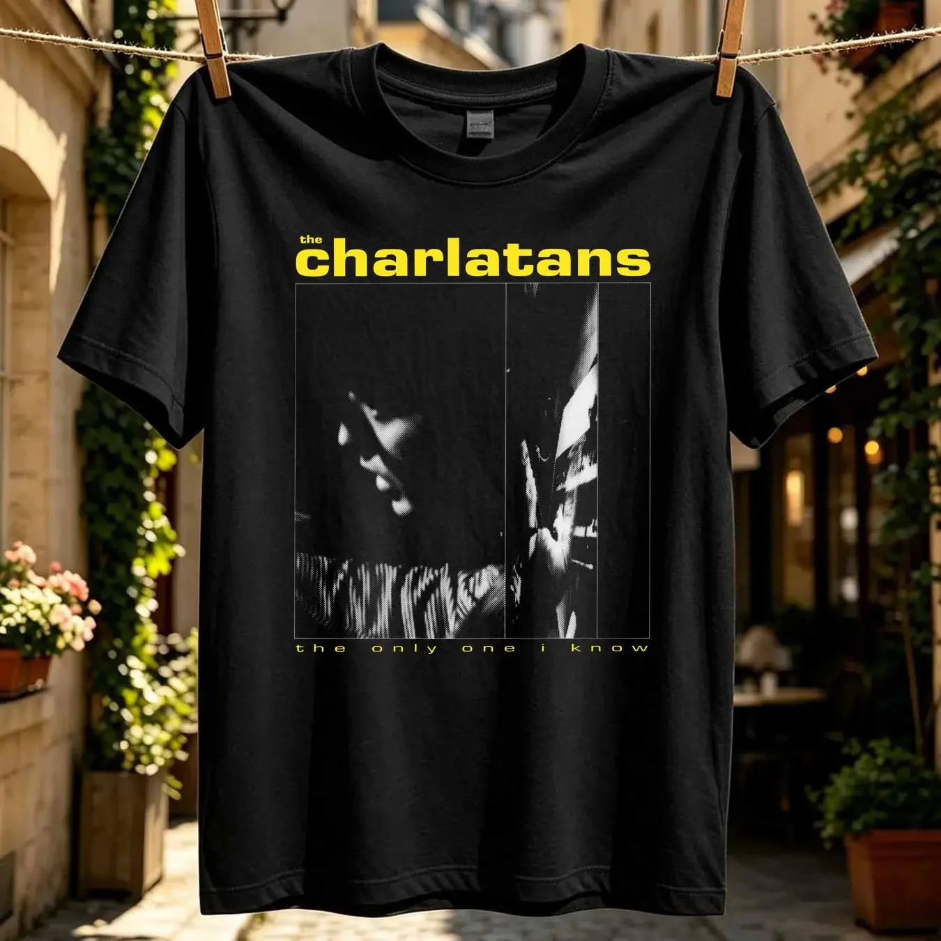 washed T Shirt VINTAGE 1990 THE CHARLATANS INDIE ROCK TOUR CONCERT MADCHESTER BRITPOP vintage Washed Stretched Casual Stylish